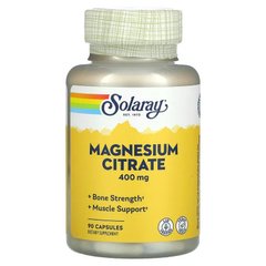 Магний цитрат, Magnesium Citrate, Solaray, 400 мг, 90 капсул - фото