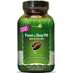 Здоровий сон, Power to Sleep PM, Irwin Naturals, 120 гелевих капсул - фото