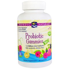 Жевательные пробиотики для детей, черешневый пунш, Probiotic Gummies, Nordic Naturals, 60 штук - фото