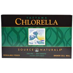 Хлорелла (Yaeyama Chlorella), Source Naturals, 200 мг, 300 таблеток - фото
