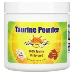Таурин, Taurine Powder, Unflavored, Nature's Life, без вкуса, 335 г - фото