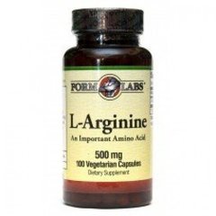 Аргинин, 500 мг, 100 капсул - фото
