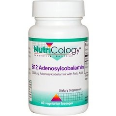 Вітамін В12 (аденозилкобаламін), B12 Adenosylcobalamin, Nutricology, 60 рослинних льодяників - фото