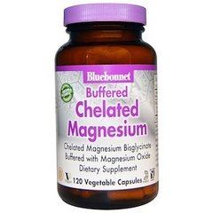 Магній хелат, Chelated Magnesium, Bluebonnet Nutrition, буферизований, 120 капсул - фото