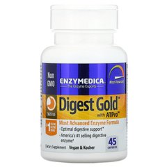 Травні ферменти, Digest Gold with ATPro, Enzymedica, 45 капсул - фото