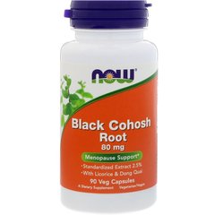 Корень клопогона кистеносного с лакрицей и дягилем, Black Cohosh Root, Now Foods, 80 мг, 90 капсул - фото