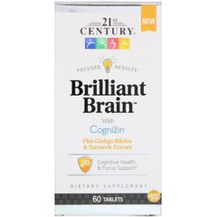Улучшение памяти и работы мозга, Brilliant Brain, 21st Century, 60 таблеток - фото
