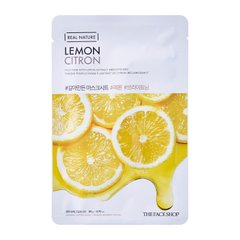 Маска-серветка для обличчя з екстрактом лимона, Real Nature, The Face Shop, 20 г - фото