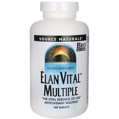 Мультивітаміни, Elan Vital Multiple, Source Naturals, 180 таблеток - фото