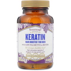 Кератин, усилитель для волос для мужчин, Keratin Booster for Men, ReserveAge Nutrition, 60 растительных капсул - фото