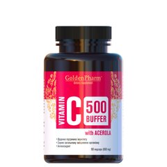 Витамин С Буфер с Ацеролой, GoldenPharm, 90 растительных капсул - фото
