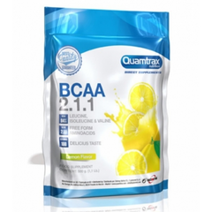 Комплекс аминокислот, BCAA 2:1:1, Quamtrax, вкус лимон, 500 г - фото