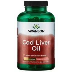 Масло печени трески - двойная сила, Cod Liver Oil - Double Strength, Swanson, 700 мг, 250 капсул - фото
