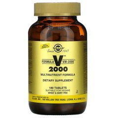 Мультивитамины формула, Formula VM-2000, Multinutrient Formula, Solgar, 180 таблеток - фото
