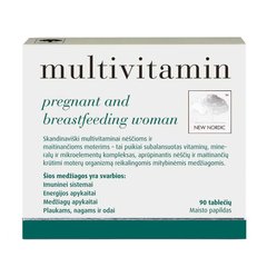 Витамины для беременных, Multivitamin Pregnant and Breastfeeding Woman, New Nordic, 90 таблеток - фото