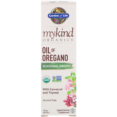 Масло орегано, сезонные капли, MyKind Organics, Garden of Life, 30 мл - фото