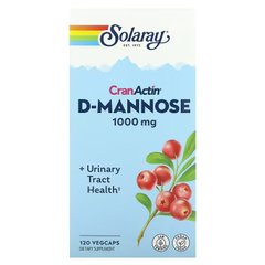 Д-Манноза, D-Mannose, Solaray, здоровье мочевыводящих путей, 120 капсул - фото
