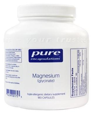 Магний (глицинат), Magnesium (glycinate), Pure Encapsulations, 180 капсул - фото
