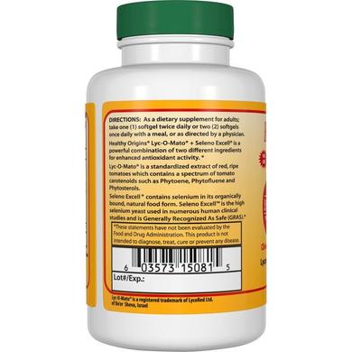 Лікопін (Lyc-O-Mato Lycopene + Seleno Excell), Healthy Origins, селен, 60 капсул - фото