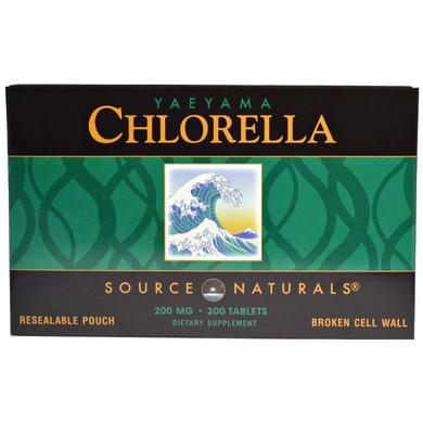 Хлорела (Yaeyama Chlorella), Source Naturals, 200 мг, 300 таблеток - фото