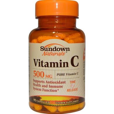 Витамин С, Vitamin C, Sundown Naturals, 500 мг, 90 капсул - фото
