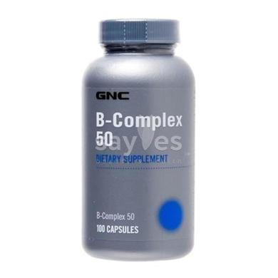 Вітамін B, B-complex 50, Gnc, 100 капсул - фото