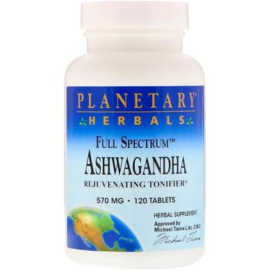 Ашваганда, Ashwagandha, Planetary Herbals, 570 мг, 120 таблеток - фото