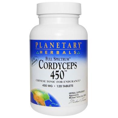 Кордицепс китайский (Cordyceps), Planetary Herbals, 450 мг, 120 таблеток - фото