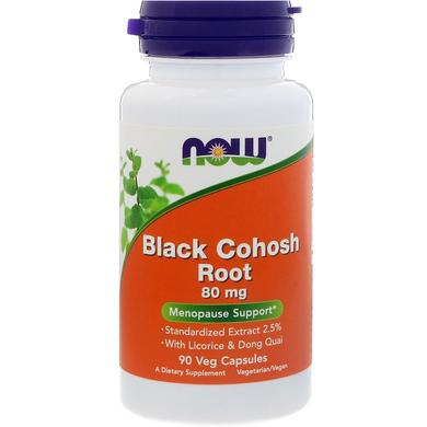 Корінь клопогон кистеносного з лакрицею і дягілєв, Black Cohosh Root, Now Foods, 80 мг, 90 капсул - фото