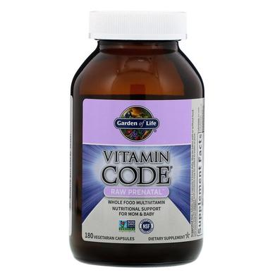 Сирі вітаміни для вагітних, Raw Prenatal, Garden of Life, Vitamin Code, 180 капсул - фото