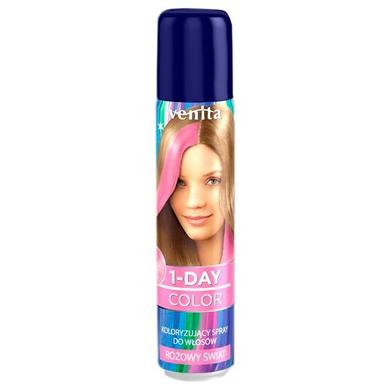COLOR спрей №8 розовый свет для окрашивания волос, 1- DAY, Venita, 50 мл - фото