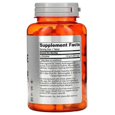 Цитруллин, L-Citrulline, Now Foods, Sports, 1200 мг, 120 таблеток - фото