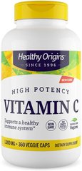 Вітамін С (L-аскорбінова кислота), Vitamin C (Non-GMO L-Ascorbic Acid), Healthy Origins, 1000 мг, 360 вегетаріанських капсул - фото