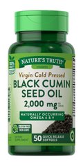 Масло семян черного тмина, Black Cumin Seed Oil, Nature's Truth, 2000 мг, 50 мягких таблеток - фото