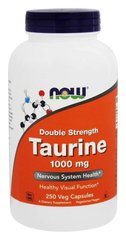 Таурин, Taurine, Now Foods, 1000 мг, 250 капсул - фото