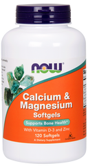 Кальций и магний с витамином D-3 и цинком, Now Foods, 120 капсул - фото