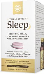 Формула для сна, Sleep, Solgar, тройного действия, 60 трехслойных таблеток - фото