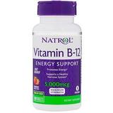 Витамин В12, вкус клубники, Vitamin B-12, Natrol, 5000 мкг, 100 таблеток, фото
