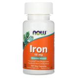 Железо, Iron, Now Foods, 18 мг, 120 капсул, фото