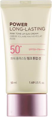 Солнцезащитный крем, Power Long-Lasting Pink Tone Up Sun Cream SPF50+ PA++++, The Face Shop, 50 мл - фото