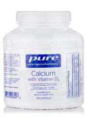 Кальций с витамином D3, Calcium with Vitamin D3, Pure Encapsulations, 180 капсул - фото