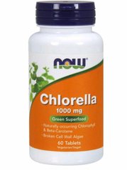 Хлорелла, Chlorella, Now Foods, 1000 мг, 60 таблеток - фото