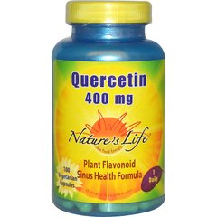 Кверцетин, Quercetin, Nature's Life, 400 мг, 100 вегетаріанських капсул - фото