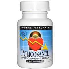 Поликозанол (Policosanol), Source Naturals, 10 мг, 60 таблеток - фото