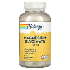 Гліцинат магнію, Magnesium Glycinate, Solaray, 400 мг, 240 вегетаріанських капсул - фото
