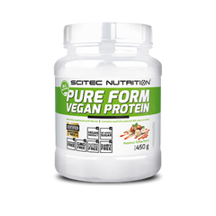 Рисовый протеин, Pure Form Vegan Protein, хрустящая ириска, Scitec Nutrition , 450 г - фото