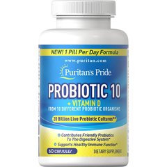 Пробиотик-10 смесь, Probiotic-10, Puritan's Pride, 60 капсул - фото