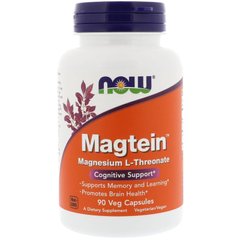 Витамины для памяти, Magtein, Now Foods, 90 капсул - фото