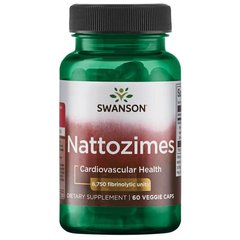 Наттокиназа, Nattozimes, Swanson, 195 мг, 60 вегетарианских капсул - фото