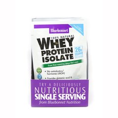 Изолят сывороточного белка, Whey Protein Isolate, Bluebonnet Nutrition, вкус ванили, 8 пакетиков - фото